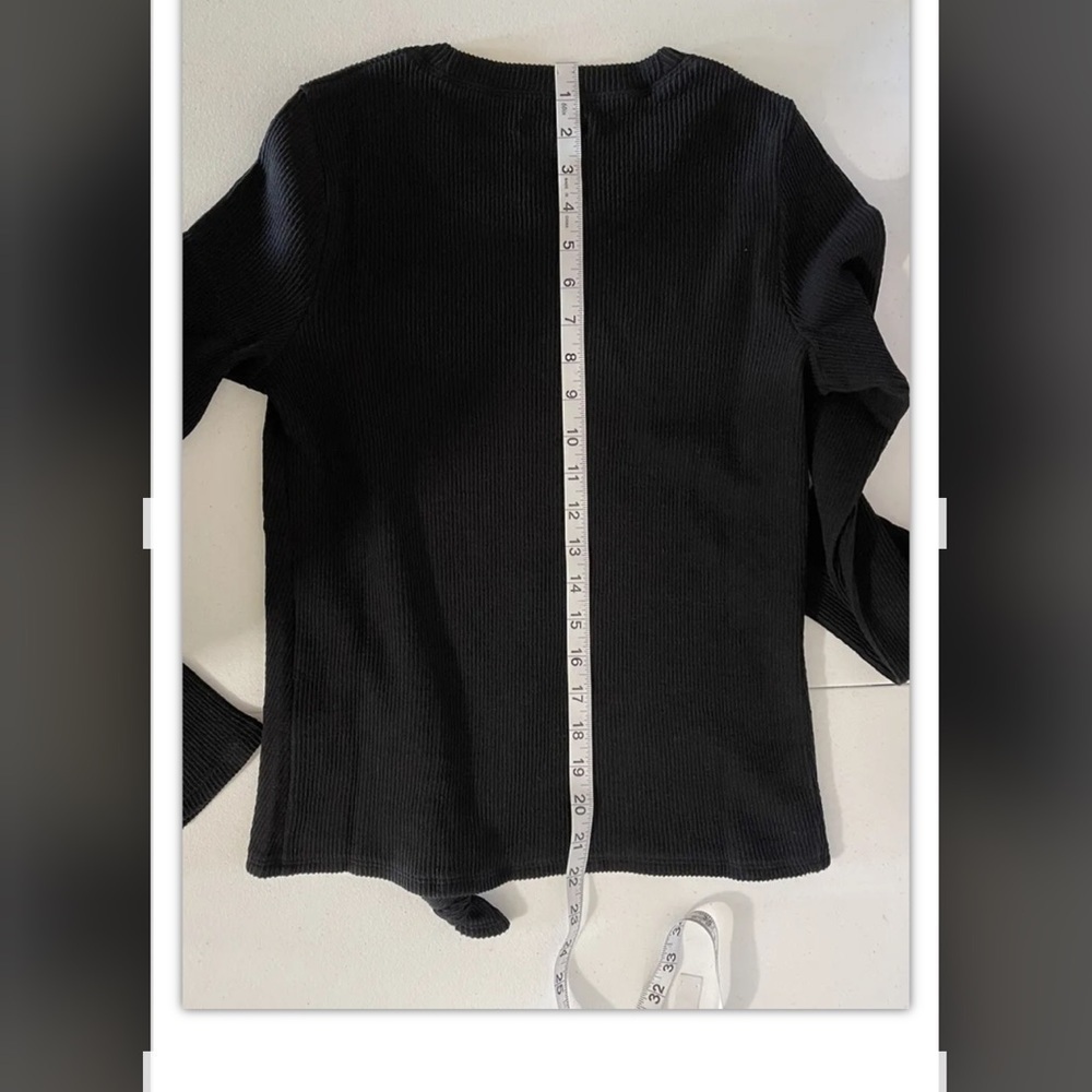 Nwt Madewell Longsleeve Ribbed Black Cotton Blend Top Small - Picture 11 of 11